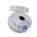 Nylon taffeta coated pattern care size label for clothing